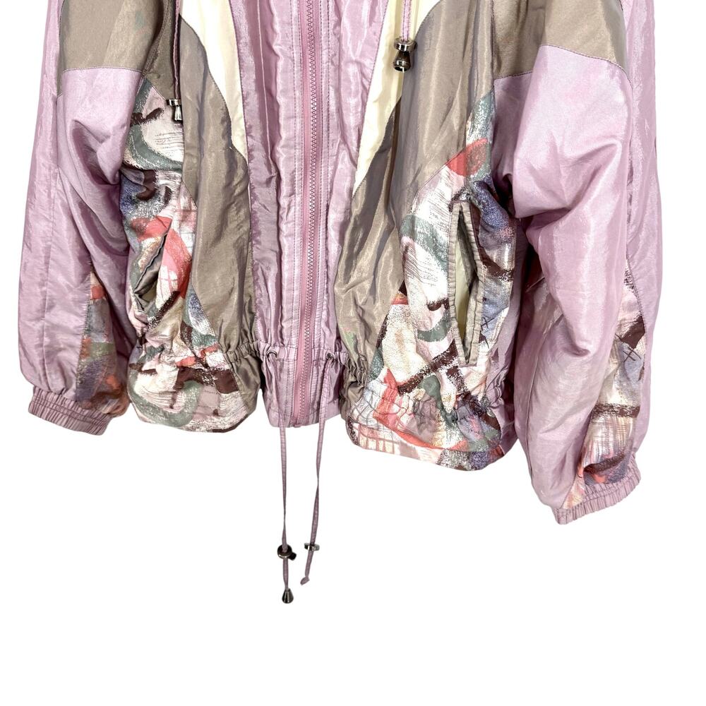 New York Classics Sz Large Vintage 1980s 90s Windbreaker Track Suit Jacket Top - Picture 5 of 10